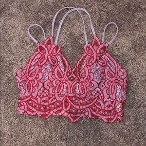 Red and Purple Lace Bralette